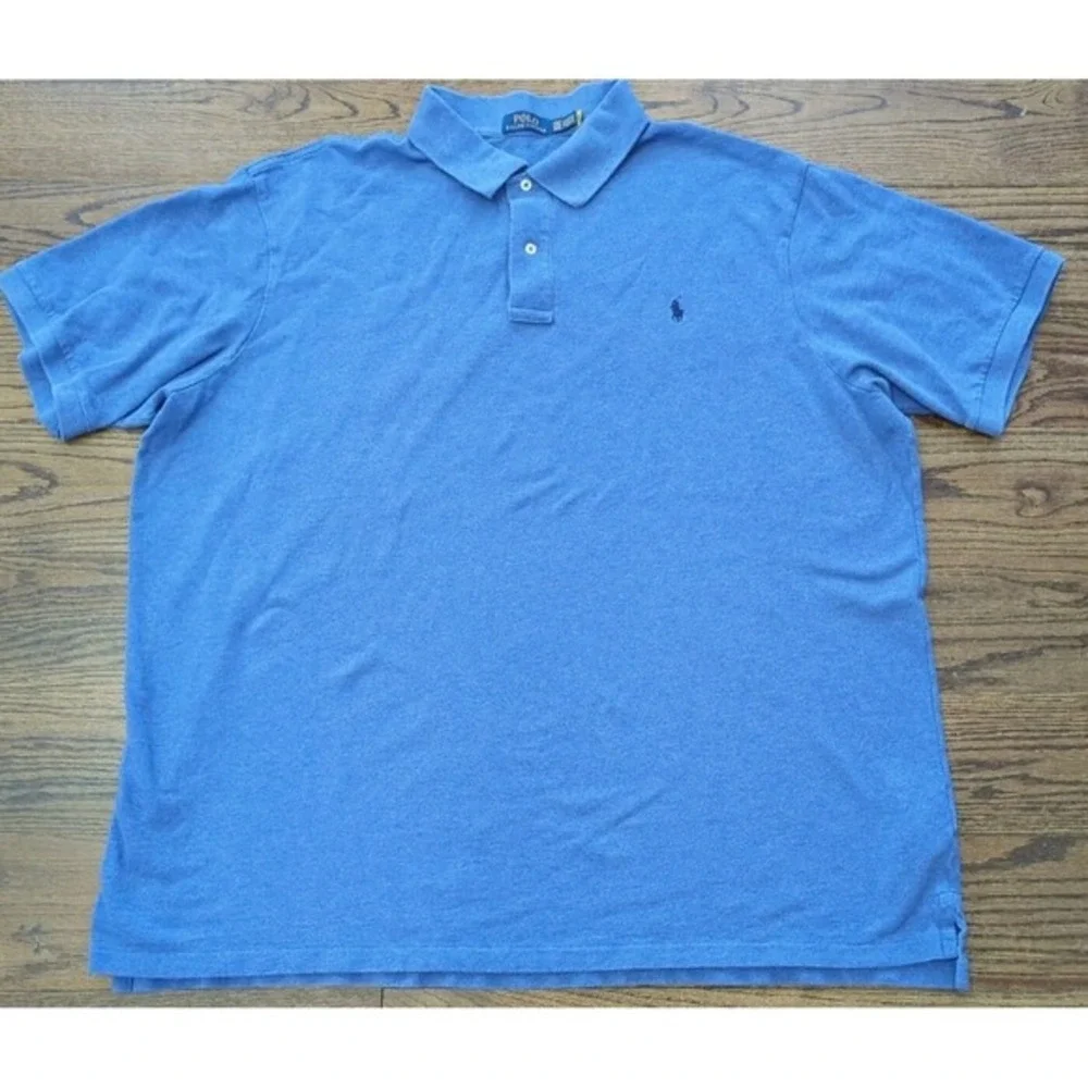 Polo Ralph Lauren Mens Sz 4XLT Tall Blue Short Sleeve Polo‎ Pony Preppy Money